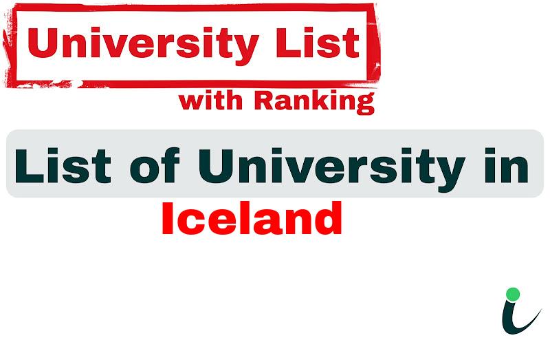 Iceland all university ranking and list