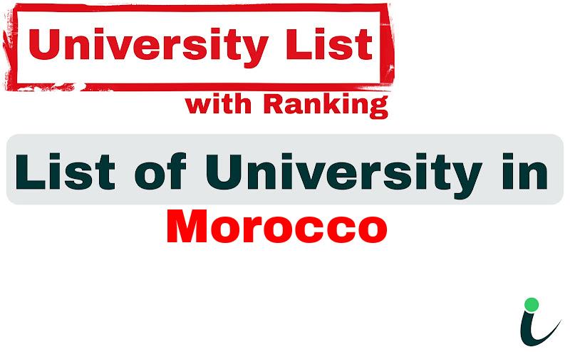 Morocco all university ranking and list
