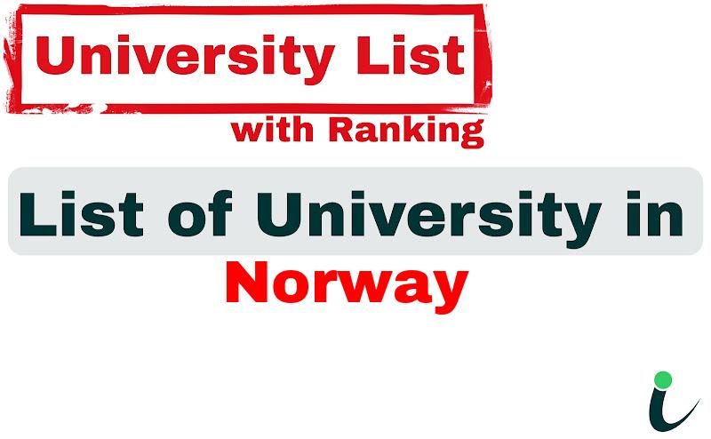 Norway all university ranking and list