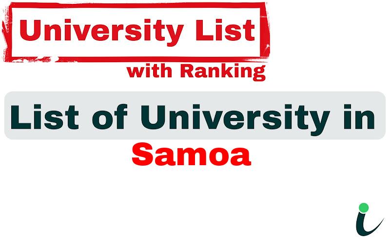 Samoa all university ranking and list