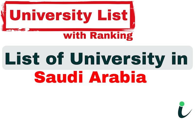 Saudi Arabia all university ranking and list