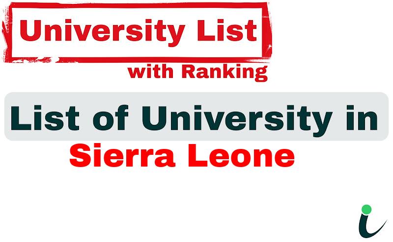 Sierra Leone all university ranking and list