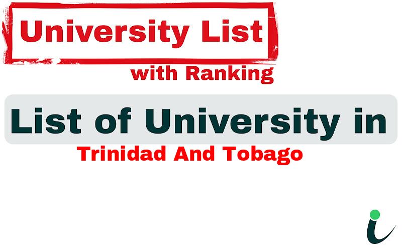 Trinidad and Tobago all university ranking and list